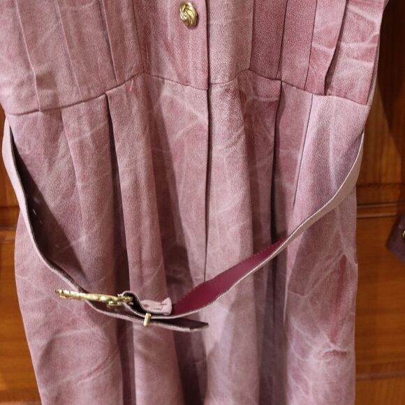 Menu Vintage 80s Tie Dye Purple Lavender Jumpsuit Belted Made in USA Size 10 - Picture 4 of 16